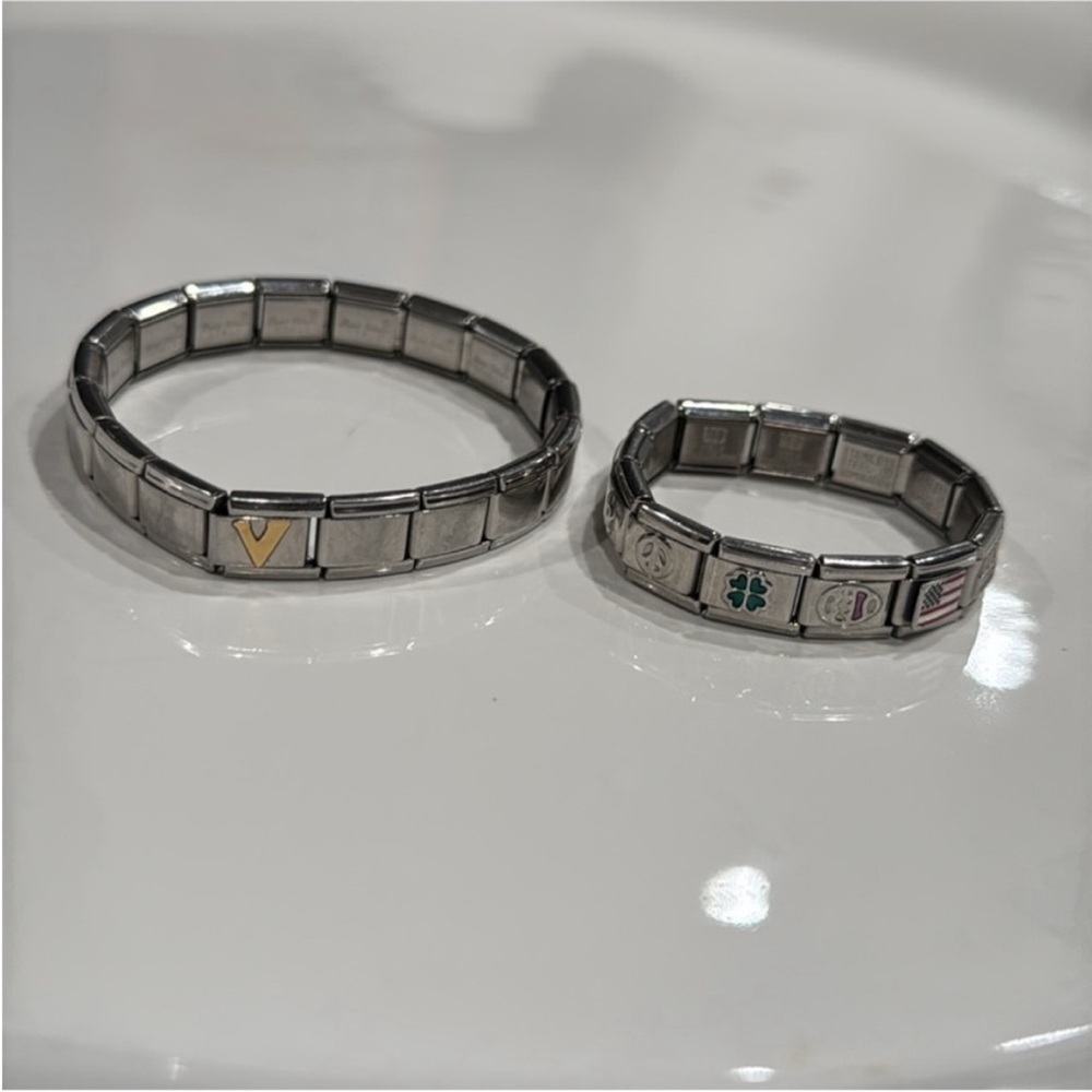 Silver and Gold Charm Bracelet Set